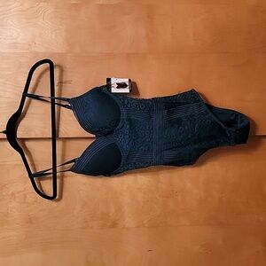 French Affairs Emerald Green Push Up Bodysuit